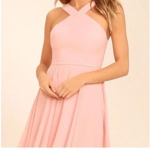 Lulu’s forevermore blush pink skater dress
